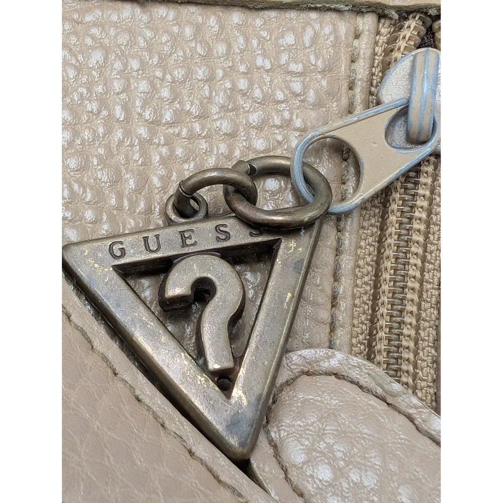 Guess Backpack Women Tan Vintage Pebble Faux Leather Paisley 90s Crossbody